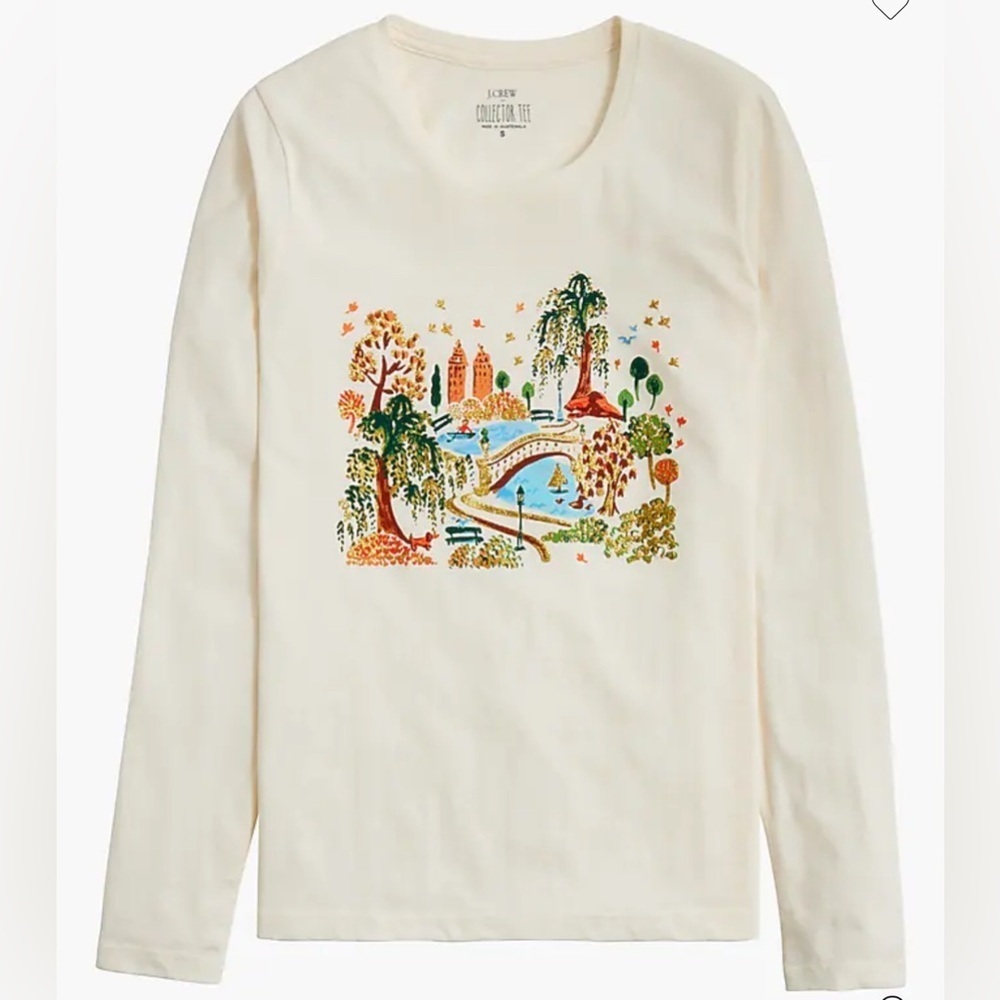 NWT J.Crew Collector Tee Long-sleeve Central Park graphic tee, Size XS